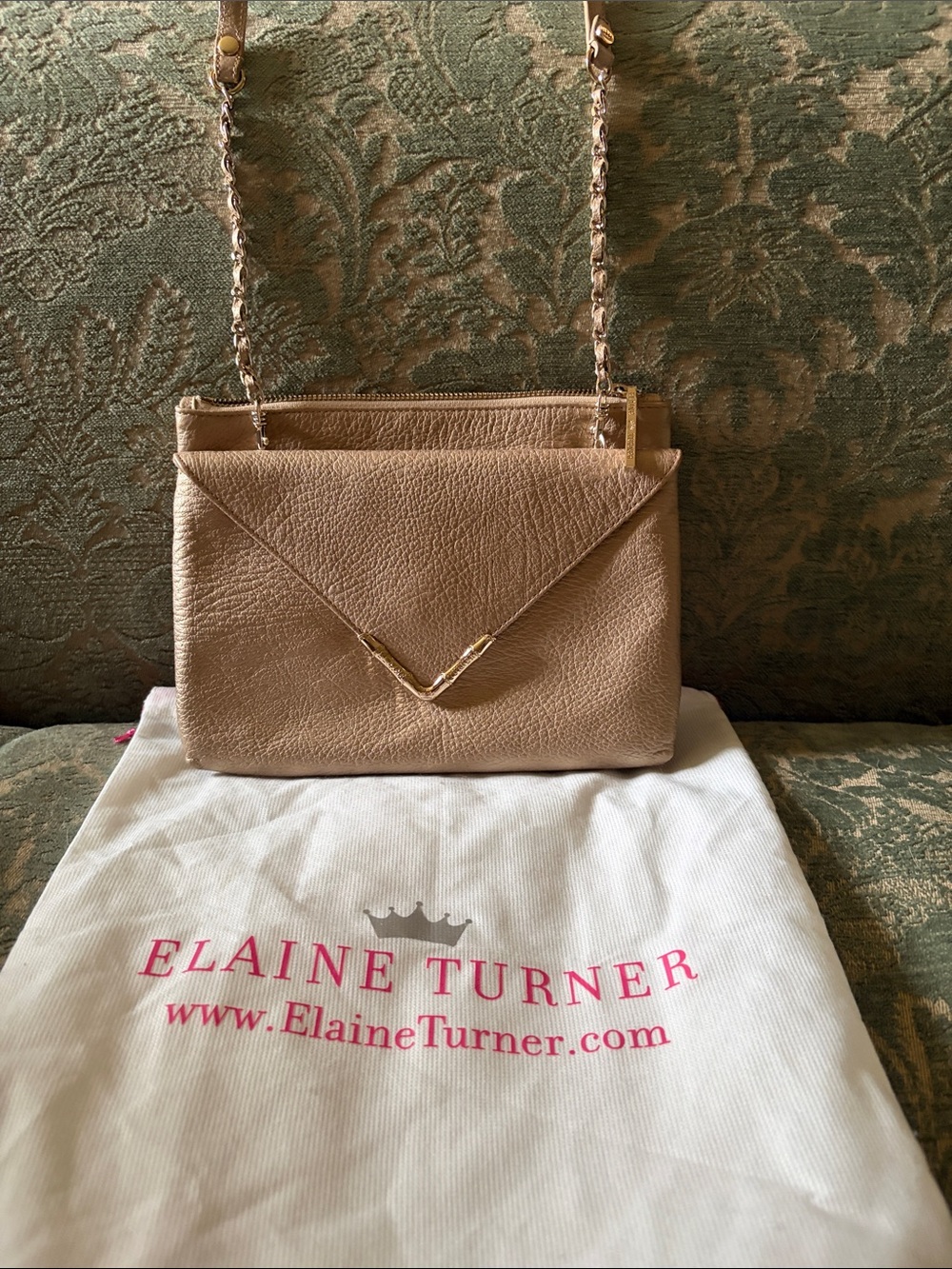Elaine Turner unused Pewter clutch crossbody